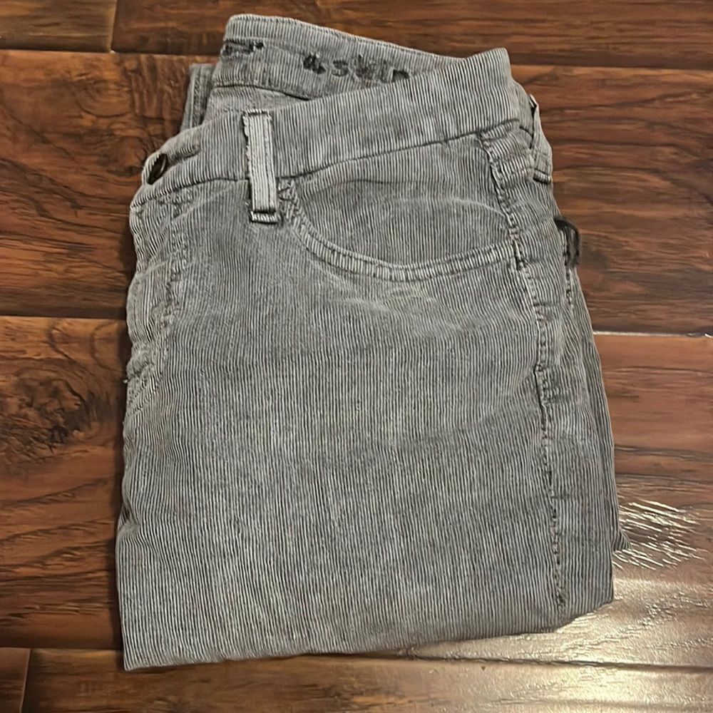 7 For All Mankind Gray Corduroy Skinny Pants Contemporary Casual Feminine